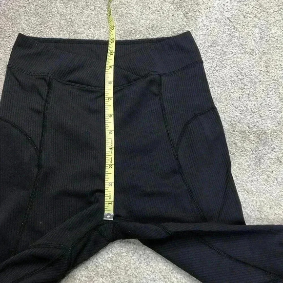 For The Love Of Lemons Leggings Black Color Ribbed Sz S - Picture 3 of 9